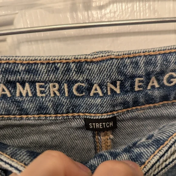American Eagle Mom short distress ripped blue beach boho jean denim Short sz 6 t - Picture 6 of 8